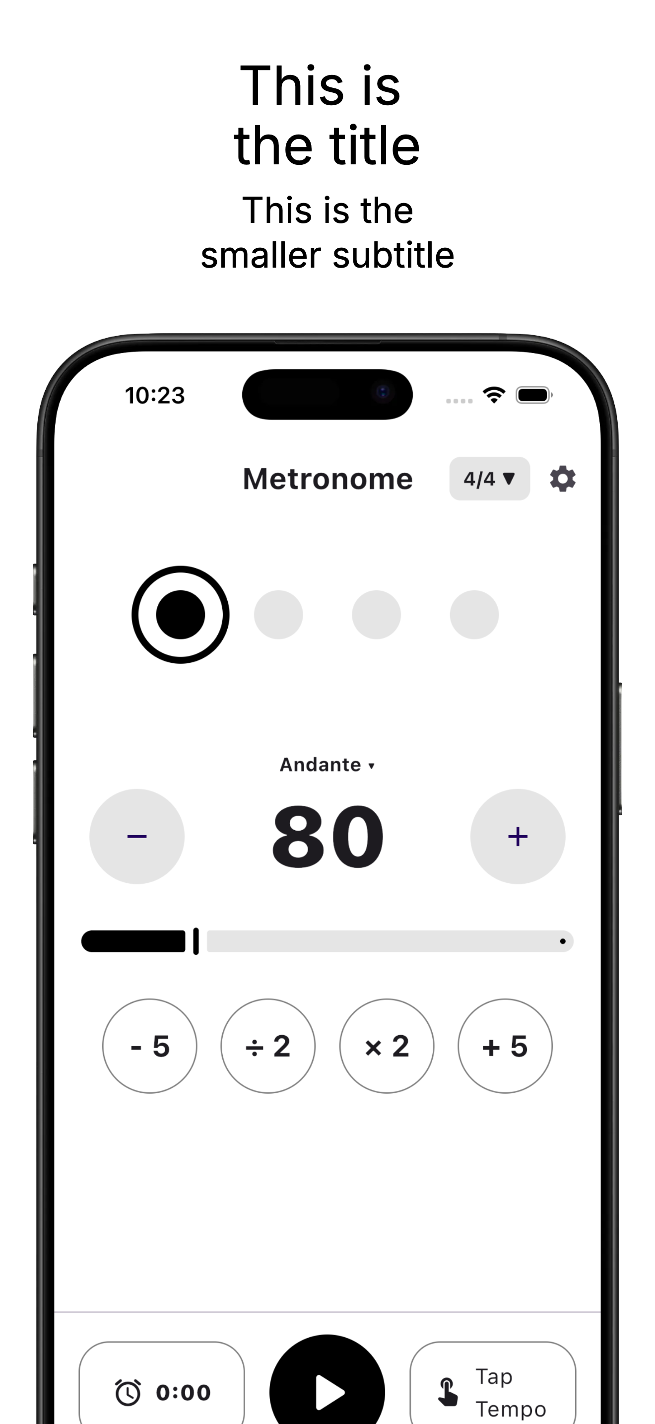 Main metronome screen